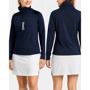 FootJoy GolfLeisure Funnel Collar Pullover Women's Small Navy NWT Golf Stretch
